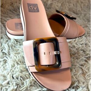 DV by Dolce Vita Cayden Pink/Nude Sandals with Tortoise Buckle